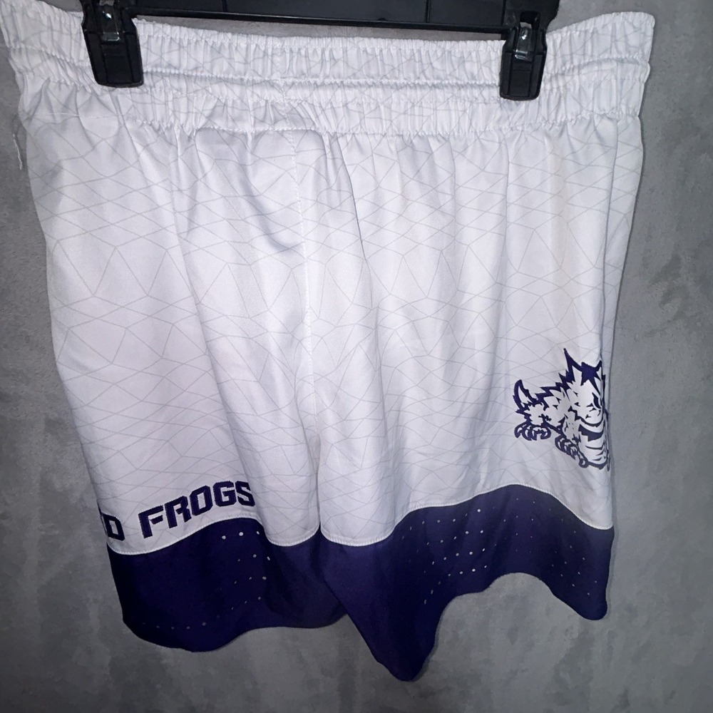 TCU Horned Frogs Emanuel Miller Nike Team issue Shorts Men's White 38 Length -2